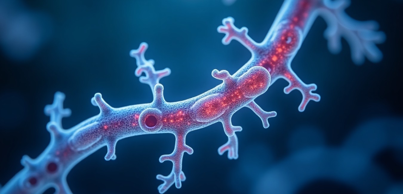 Mikroskopijny widok naczyń krwionośnych mózgu pokazujący ochronne działanie klonidyny na komórki śródbłonka